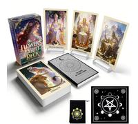 Powerful Tarocchi Floreali con Libro Guida, 78 mazzi unici di Tarocchi | Bellissime carte per tarocchi per principianti, grazioso mazzo di tarocchi con panno di velluto, supporti in acrilico e