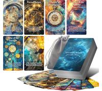 Powerful Time Oracle Cards, mazzo di tarocchi Divine Timing con significati su di loro, carte Oracle per principianti, con amore, energia, anima gemella, lavoro, amicizia, spirito e vita passata (blu)