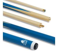 PowerGlide Bastone per Stecca da Biliardo o Biliardo, 2 Pezzi, Manico in pioppo con Manico in Legno Massiccio Verniciato, Pesi Assortiti, Dimensioni 144,8 cm, Punta da 10 mm, Blu