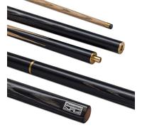 POWERGLIDE Exios, Stecca da Biliardo o Biliardo in Frassino, snodato a 3/4, Manico in Frassino, Testa impiombata a Mano, 510,3 g, Dimensioni 144,8 cm, Punta 9,5 mm, Nero