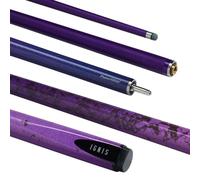 POWERGLIDE Ignis - Stecca da biliardo o biliardo, in fibra di carbonio e fibra di vetro, ultra liscia, design viola lucido, 2 pezzi con giunto 50/50, dimensioni standard 144,8 cm, punta da 10 mm, pesi
