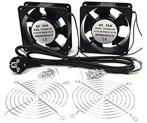 powergreen RAC-00003-ST - Doppia Ventola da 12 cm per Armadio Rack