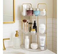 powerking 3 Tier Corner Bagno Contatore Organizzatore, Acrilico Trucco Cosmetico Storage Vanity Shelf, Organizzatori Storage Countertop Vassoio Profumo per Bagno, Comodia