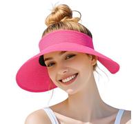 powerking Cappelli Sun Visor per Le Donne, Cappello da Spiaggia di Paglia a Largo Bordo di Protezione UV, Cappelli Estivi di Coda di Cavallo Pieghevoli imballabili Perfetti per Le Vacanze estive