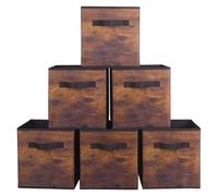 powerking Contenitore di stoccaggio, cubi pieghevoli di stoccaggio del tessuto e cassetto dell'organizzatore di stoccaggio del panno per armadio e giocattoli di stoccaggio, 6 Pack