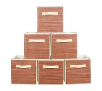 powerking Contenitore di stoccaggio, cubi pieghevoli di stoccaggio del tessuto e cassetto dell'organizzatore di stoccaggio del panno per armadio e giocattoli di stoccaggio, 6 Pack