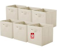 powerking Contenitore di stoccaggio, cubi pieghevoli di stoccaggio del tessuto e cassetto dell'organizzatore di stoccaggio del panno per armadio e giocattoli di stoccaggio, 13 X 13 X 13 INCH, 6 Pack