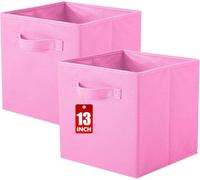 powerking Contenitore di stoccaggio, cubi pieghevoli di stoccaggio del tessuto e cassetto dell'organizzatore di stoccaggio del panno per armadio e giocattoli di stoccaggio, 13 X 13 X 13 INCH, 2 Pack