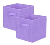 powerking Fabric Storage Box Bins, 2 Pack Foldable Cloth Storage Cube Organizer Drawer with 3D Embossed Rose Pattern For Closet And Toys Storage,27x27x28cm