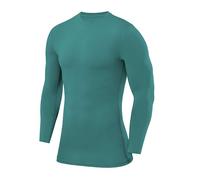 PowerLayer Camicia a compressione da uomo, termica, a maniche lunghe, da uomo, strato base, per corsa, ciclismo, palestra, colore verde carminio, M