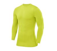 PowerLayer Maglia da Bambino a Manica Lunga Girocollo a Compressione - Verde Acceso, 6-8 Anni