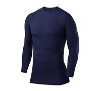 PowerLayer Maglia da Uomo a Manica Lunga Girocollo a Compressione - Blu Scuro, XS