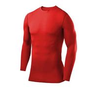 PowerLayer Maglia da Uomo a Manica Lunga Girocollo a Compressione - Rosso (Vecchio), XL