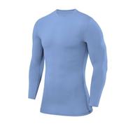 PowerLayer Maglia da Uomo e Bambino a Manica Lunga Girocollo a Compressione - Azzurro, L
