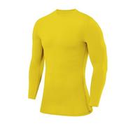 PowerLayer Maglia da Uomo e Bambino a Manica Lunga Girocollo a Compressione - Giallo, S