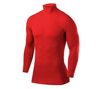 PowerLayer Maglia Termica Bambino a Manica Lunga - Maglia Compressione Uomo per Calcio e Sport - Strato Base a Maniche Lunghe - per Allenamento Corsa e Ciclismo - Rosso, XL Ragazzi (12-14 Anni)