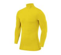 PowerLayer Maglia Termica Uomo a Manica Lunga - Maglia Compressione Uomo per Calcio e Sport - Strato Base a Maniche Lunghe - per Allenamento Corsa e Ciclismo- Giallo, XXL