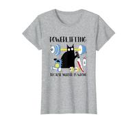 Powerlifting perché omicidio è Sbagliato Divertente Coltello Nero Maglietta, Donna, Grigio Melange, L