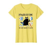 Powerlifting perché omicidio è Sbagliato Divertente Coltello Nero Maglietta, Donna, Limone, L