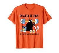 Powerlifting perché omicidio è Sbagliato Divertente Coltello Nero Maglietta, Uomo, Arancio, M