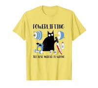 Powerlifting perché omicidio è Sbagliato Divertente Coltello Nero Maglietta, Uomo, Limone, 3XL