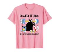 Powerlifting perché omicidio è Sbagliato Divertente Coltello Nero Maglietta, Uomo, Rosa, L