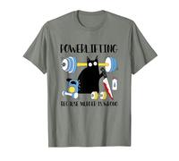 Powerlifting perché omicidio è Sbagliato Divertente Coltello Nero Maglietta, Uomo, Verde Militare mélange, L