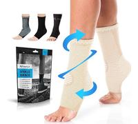 POWERLIX Cavigliera di Supporto a Compressione per Recupero di Infortuni Dolori Articolari Calzini per Fascite Plantare con Supporto per Arco Plantare, Allevia il Gonfiore, Nudo L