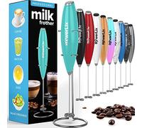 PowerLix Frullino Montalatte Elettrico per Cappuccino - Schiumatore Latte con Supporto in Acciaio Inossidabile, 15-20s, Potente 19000 giri/min, Frullino Manuale per Latte, Cappuccino, Caffè