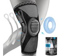 POWERLIX Ginocchiera con supporto e imbottitura per alleviare il dolore, ginocchiera medica a compressione, per uomini e donne, ginocchiere, per corsa, basket, pallavolo, S