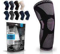 POWERLIX Supporto per Ginocchio da Uomo/Donna, Ginocchiera, Fascia a Compressione, Supporto per Artrite, Dolore alle Articolazioni, Lesioni dei Legamenti, Rottura del Menisco, Rosa, XXL