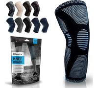 POWERLIX Supporto per Ginocchio da Uomo/Donna, Ginocchiera, Fascia a Compressione, Supporto per Artrite, Dolore alle Articolazioni, Lesioni dei Legamenti, Rottura del Menisco, Tendinite, Azzurro, L