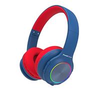 PowerLocus Cuffie Bluetooth Senza Fili per Bambini con Luci LED, HD Stereo, USB-C Ricarica Rapida, Microfono Integrato, Cuffia Pieghevole, Modalità SD e Wired per iPhone/Tablet/TV