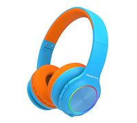 PowerLocus Cuffie Bluetooth Senza Fili per Bambini con Luci LED, HD Stereo, USB-C Ricarica Rapida, Microfono Integrato, Cuffia Pieghevole, Modalità SD e Wired per iPhone/Tablet/TV