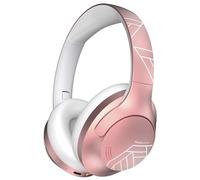 PowerLocus Cuffie Wireless Bluetooth, 50 ore di riproduzione, Cuffie Over Ear con 4 EQ Modalità di Suono, HiFi Suono, Cuffie Senza Fili con Microfono per Viaggio/Telefono/PC/Ufficio (Rose Gold)