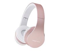 PowerLocus Cuffie Wireless Over-Ear, Cuffie Bluetooth Senza Fili Pieghevoli, Cuffie con Microfono Incorporato, HiFi Stereo, Micro SD/TF, FM per Viaggio/Telefono/PC/Ufficio (Oro Rosa)