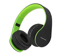 PowerLocus Cuffie Wireless Over-Ear, Cuffie Bluetooth Senza Fili Pieghevoli, Cuffie con Microfono Incorporato, HiFi Stereo, Micro SD/TF, FM per Viaggio/Telefono/PC/Ufficio (Nero/Verde)