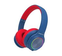 POWERLOCUS PLED - 5.3, Microfono integrato, Limitatore di volume, LED luminosi CUFFIE BLUETOOTH, Blu, Rosso