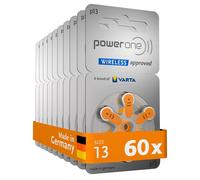 PowerOne Batterie per apparecchi acustici tipo 13 60 pezzi arancione pile