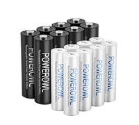 POWEROWL AA AAA Batterie ricaricabili,16 pezzi Ni-MH AA AAA combinate (8 batterie AA da 2800 mAh e 8 batterie AAA da 1000 mAh)