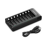 POWEROWL AA AAA Caricabatterie per Pile Ricaricabili 8 Slot Indipendente Ni MH