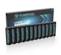POWEROWL - Batterie AA, Batterie al Litio 1,5 V, Confezione da 12(non ricaricare)