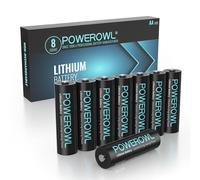 POWEROWL Batterie AA, Batterie Litio AA 1,5V, Batteria Doppia A - Confezione da 8 (Non ricaricabile)