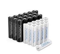 Powerowl Batterie ricaricabili AA AAA, pre-caricate, ad alta capacità, 2800 mAh e 1000 mAh, 1,2 V, batteria NiMH, a bassa autoscarica, confezione da 32