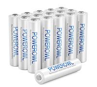 Powerowl - Batterie Ricaricabili AAA, 1000mAh Pre-Carica Ni-MH Bassa autoscarica Pile Ricaricabili AAA Ministilo 1,2V 1200 Cicli (16 Pezzi)