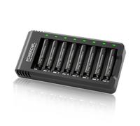 POWEROWL Batterie Ricaricabili Pro AAA con Caricabatterie Batterie Ni MH Triple