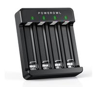 POWEROWL Caricabatteria USB ricarica rapida per batterie ricaricabili NI-MH NI-CD AAA AA, slot indipendente