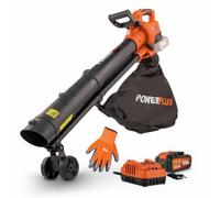 Powerplus Soffiatore a batteria Dual Power, POWDPGBVS1-40 V, 3 in 1: triturazione, bolle e aspirazione, velocità massima dell'aria 210 km/h, con batteria e caricatore
