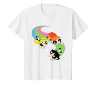 Powerpuff Girls The Flying Puffs Maglietta, Bambini, Bianco, 10 Anni