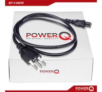 PowerQ Cavo alimentazione tripolare spina italiana connettore C5 notebook 3 pz